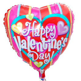Valentijnsballon colorful stripes