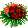 Valentine's Day flowers and roses - Love bouquet, red grouped with a large red heart