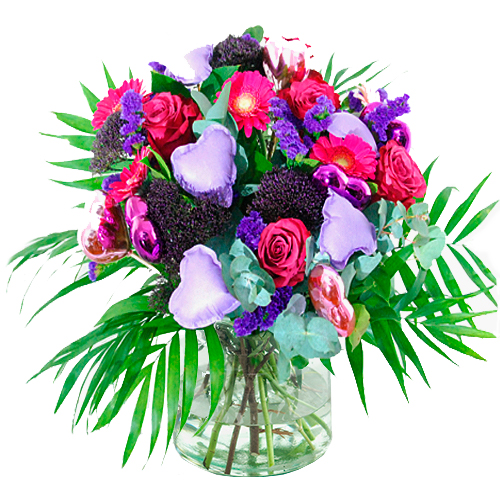 Valentijn boeket lila paars